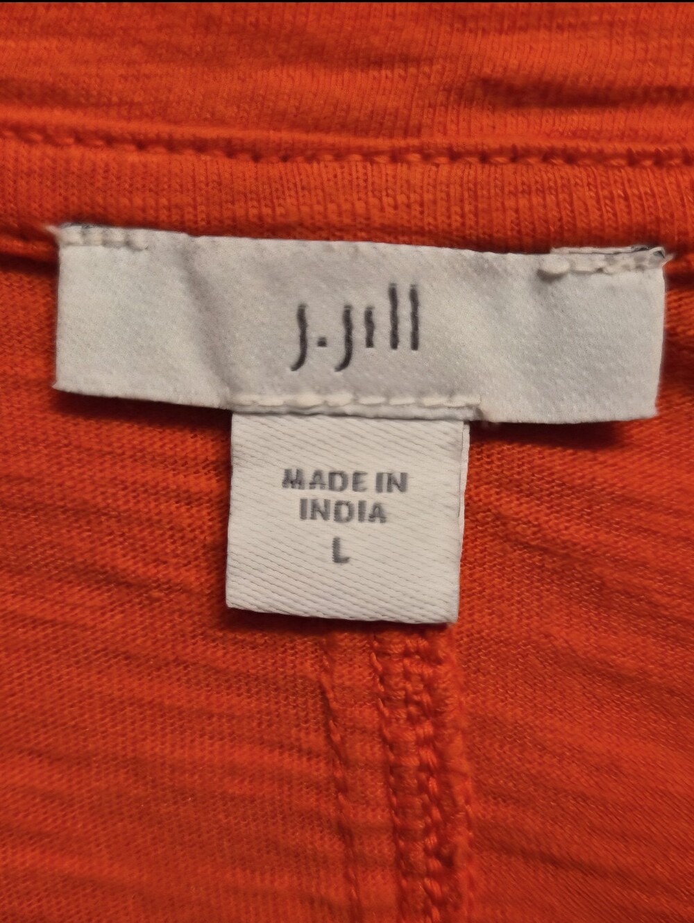 J. Jill Orange Shibori Tie Dye Top Large Cotton Modal Dolman Sleeve Relaxed Fit - Picture 3 of 11
